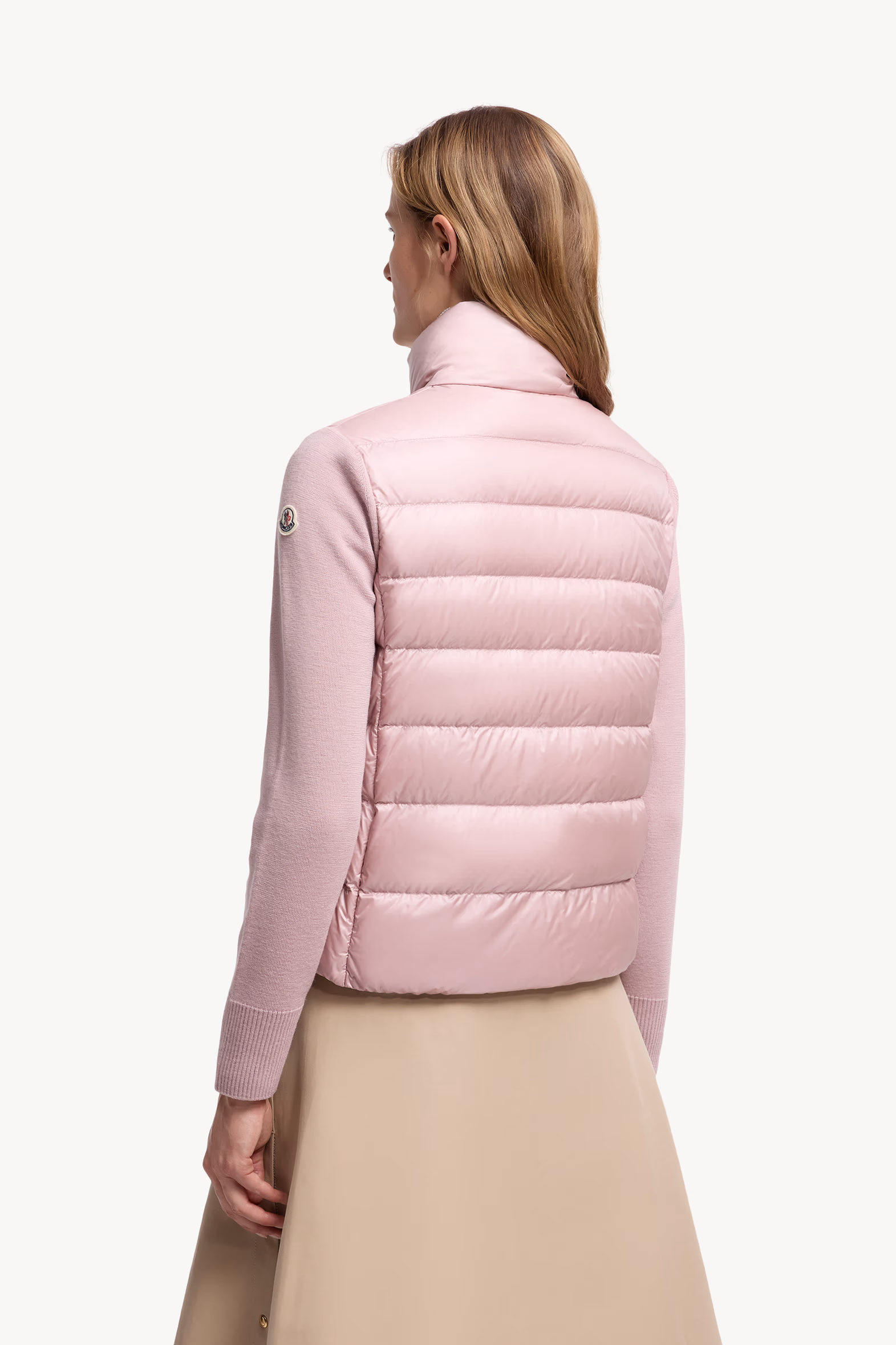 Padded Wool Cardigan Women Pink Moncler 5